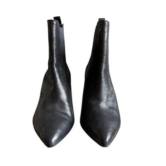 Janet & Janet Black Shiny Leather Pointy Toe Ankle Boots Size EU 39 - Picture 7 of 11